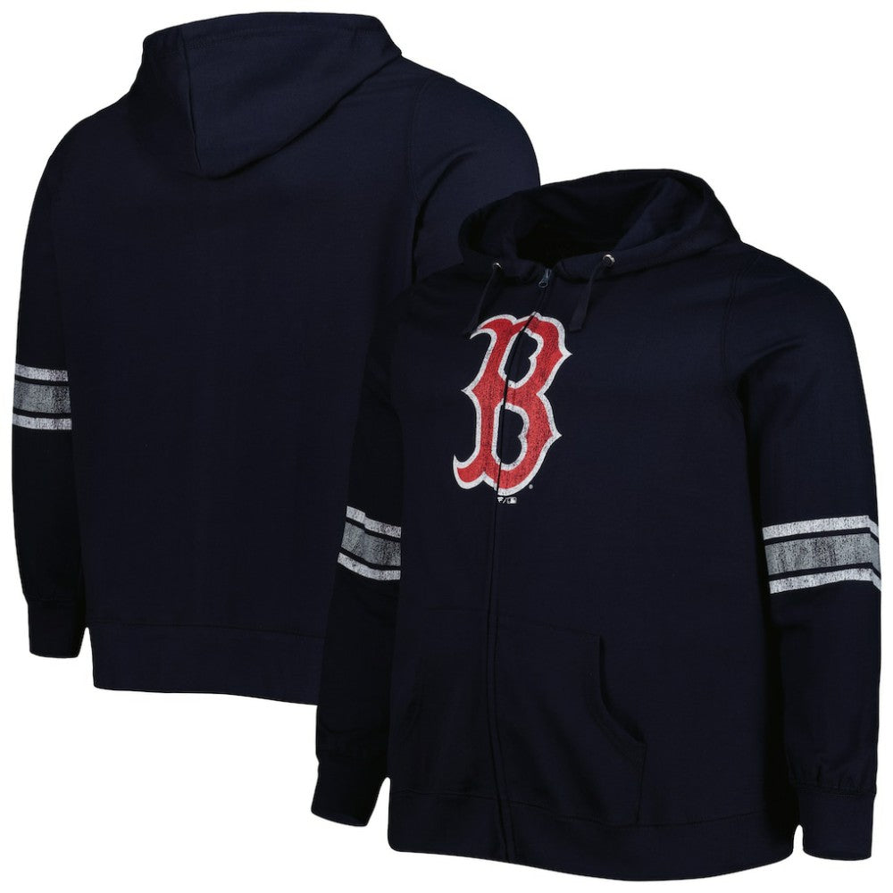 MLB Boston Red Sox Women's Plus Size Front Logo Full-Zip Hoodie
