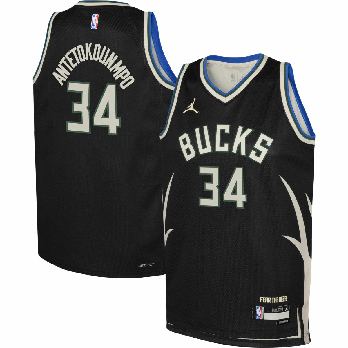 NBA Giannis Antetokounmpo Milwaukee Bucks Jordan Brand Youth Swingman Jersey