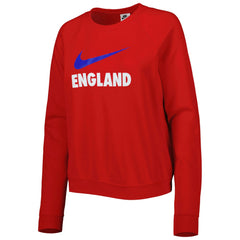 England National Team Women's Lockup Varsity Tri-Blend Raglan Pullover Sweatshirt - Nike Red