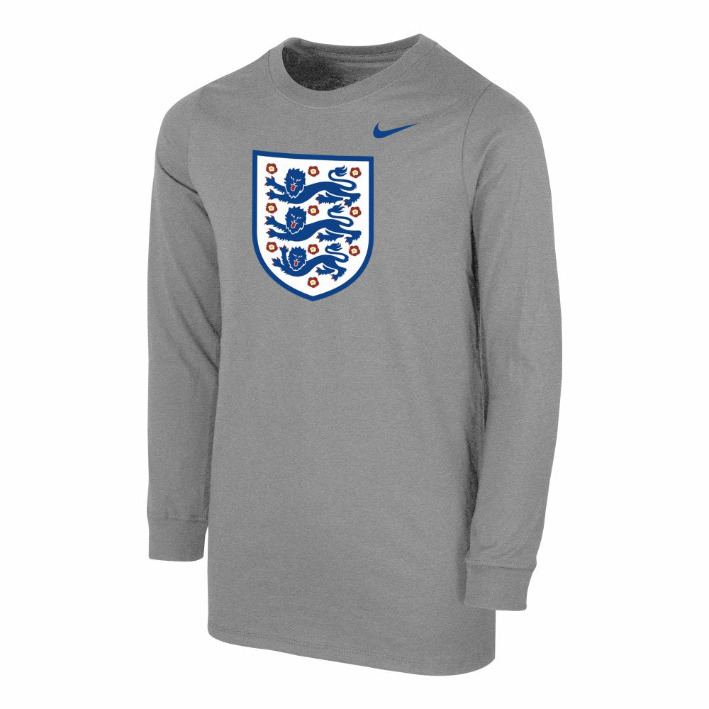 England National Team Youth Core Long Sleeve T-Shirt - Nike Heather Gray