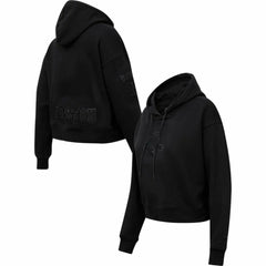 MLB Boston Red Sox Pro Standard Women's Triple Black Cropped Pullover Hoodie
