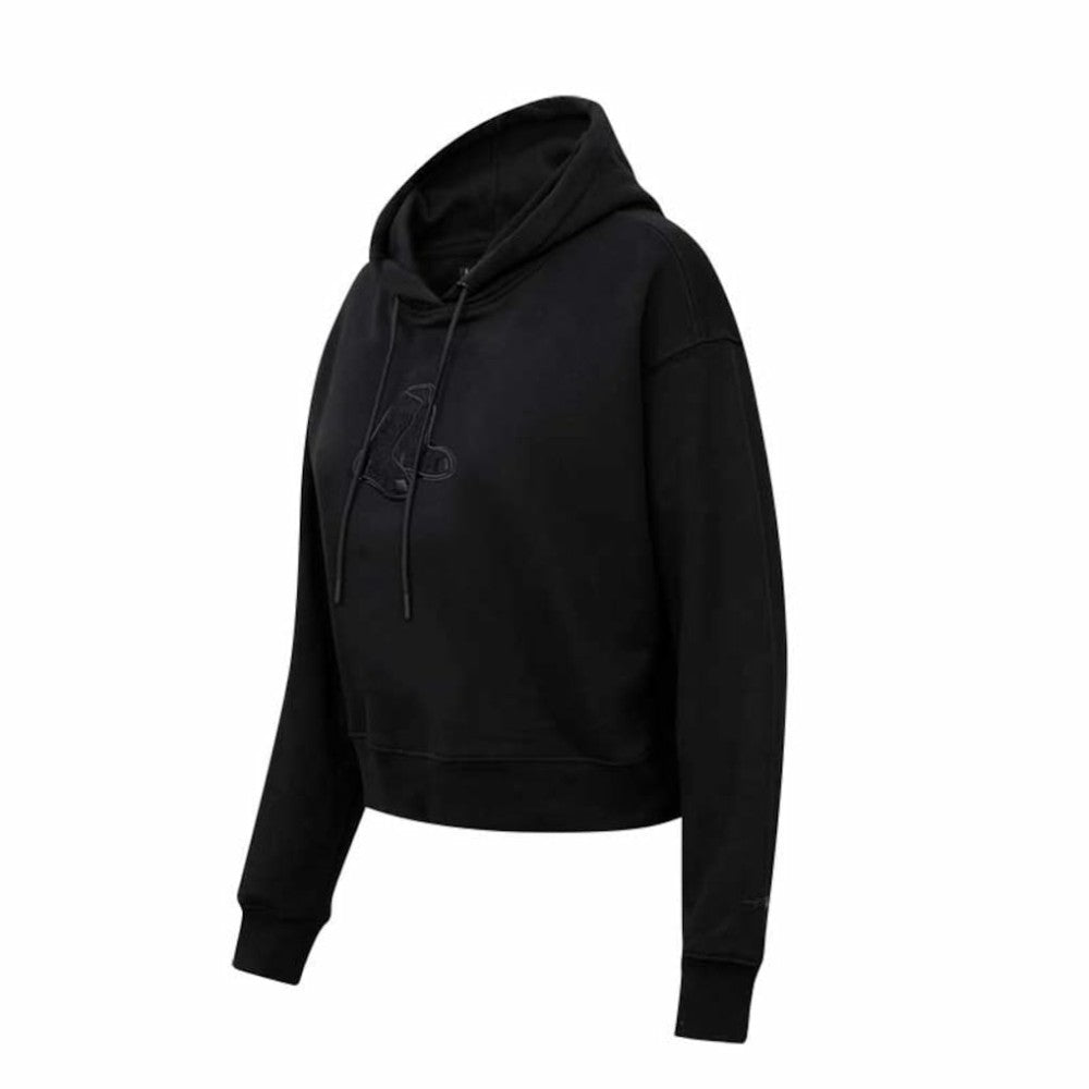 MLB Boston Red Sox Pro Standard Women's Triple Black Cropped Pullover Hoodie