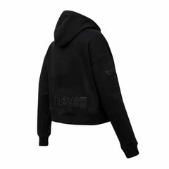 MLB Boston Red Sox Pro Standard Women's Triple Black Cropped Pullover Hoodie