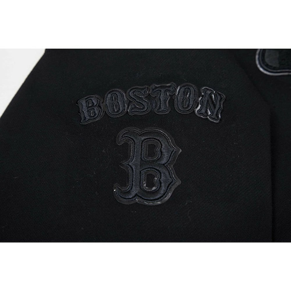 MLB Boston Red Sox Pro Standard Women's Triple Black Cropped Pullover Hoodie