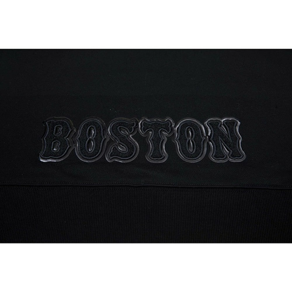 MLB Boston Red Sox Pro Standard Women's Triple Black Cropped Pullover Hoodie
