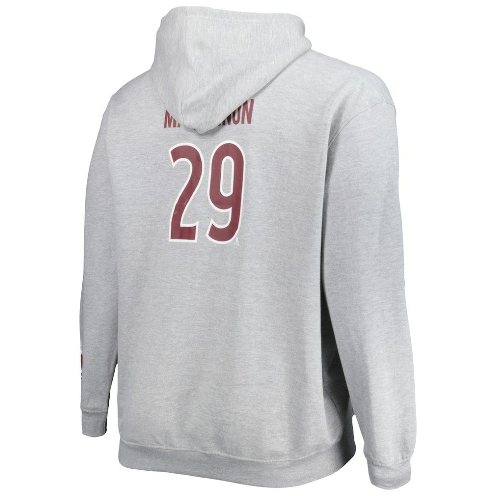 NHL Heather Gray Nathan MacKinnon Colorado Avalanche Big & Tall Player Pullover Hoodie