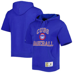 MLB Chicago Cubs Mitchell & Ness Cooperstown Collection Washed Fleece Pullover Short Sleeve Hoodie