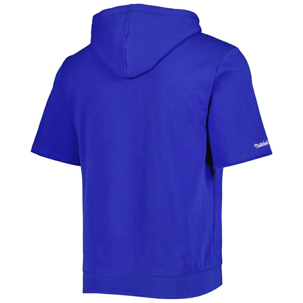 MLB Chicago Cubs Mitchell & Ness Cooperstown Collection Washed Fleece Pullover Short Sleeve Hoodie
