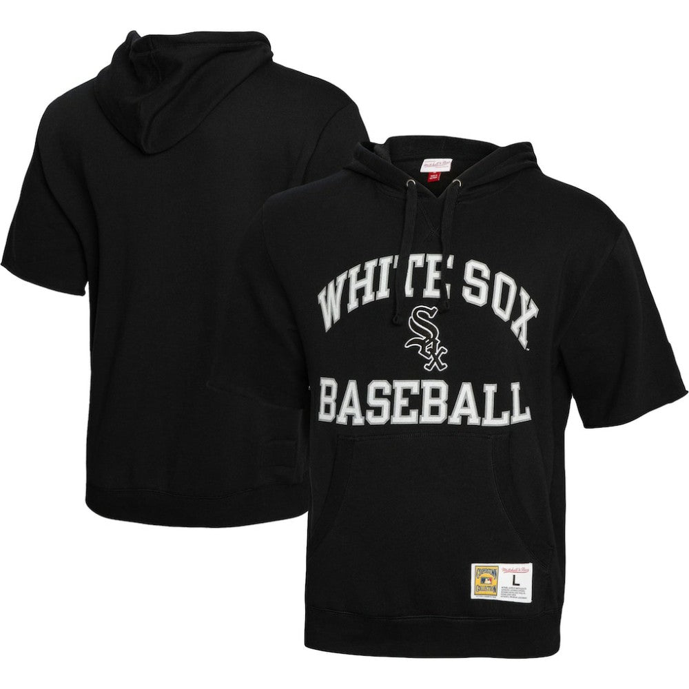 MLB Chicago White Sox Mitchell & Ness Cooperstown Collection Washed Fleece Pullover Short Sleeve Hoodie