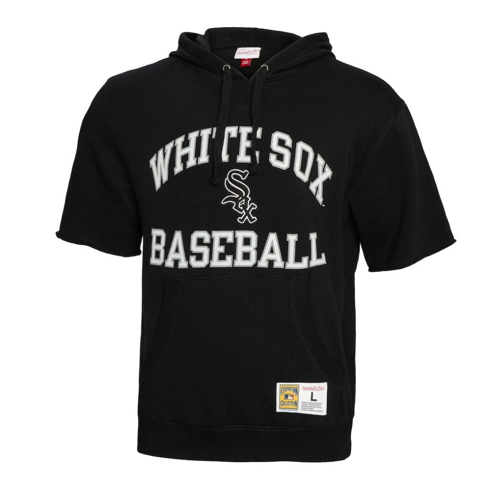 MLB Chicago White Sox Mitchell & Ness Cooperstown Collection Washed Fleece Pullover Short Sleeve Hoodie