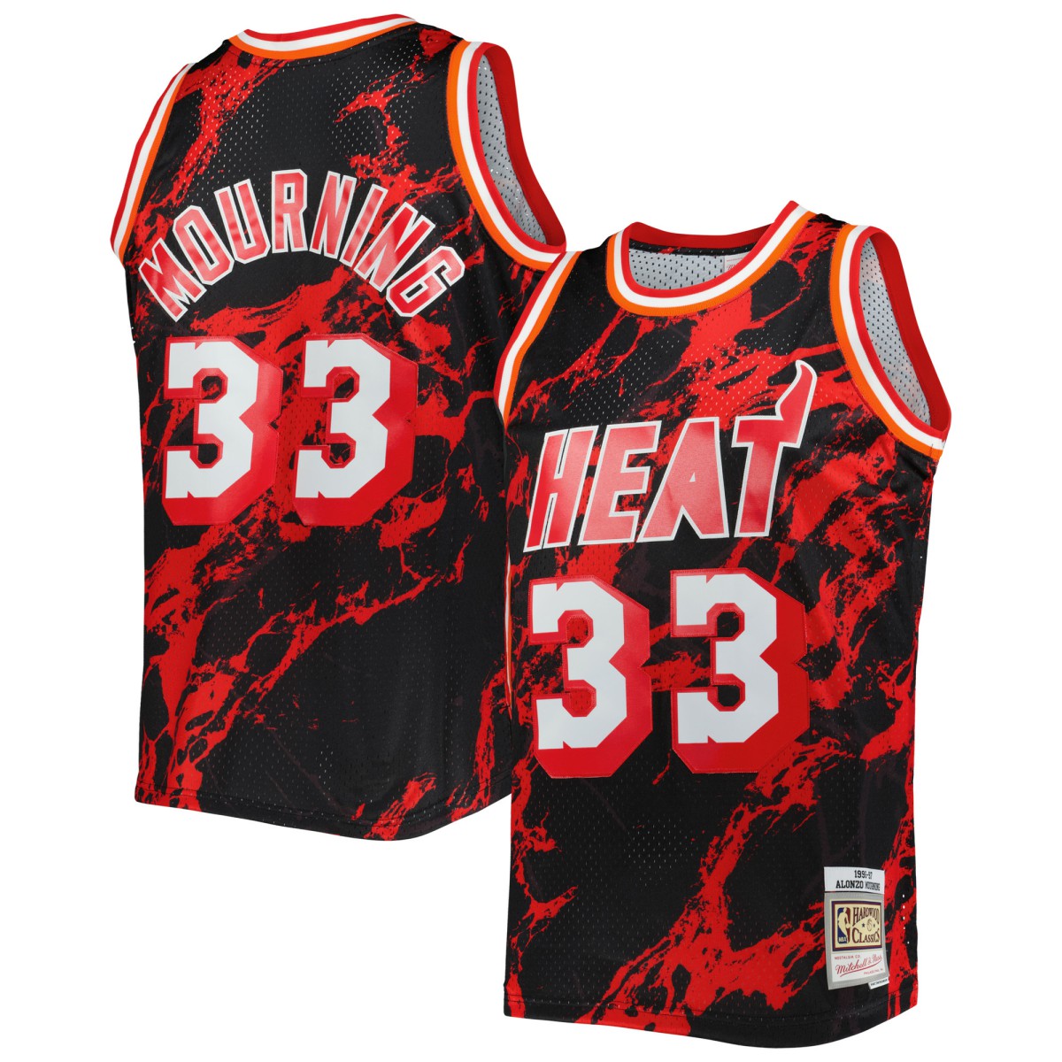 NBA Alonzo Mourning Miami Heat 1996/97 Hardwood Classics Marble Swingman Jersey