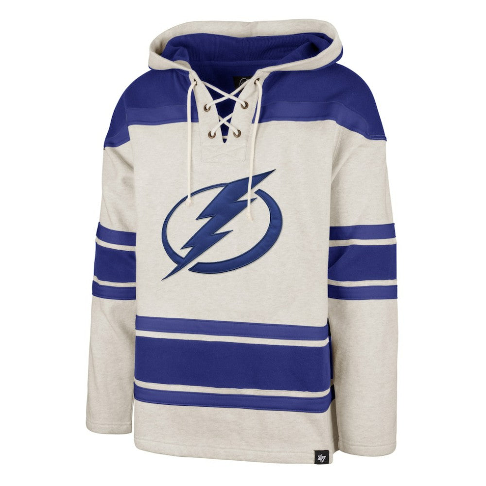 NHL Oatmeal Tampa Bay Lightning '47 Rockaway Lace-Up Pullover Hoodie