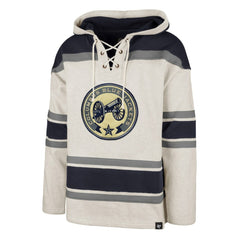 NHL Oatmeal Columbus Blue Jackets '47 Rockaway Lace-Up Pullover Hoodie