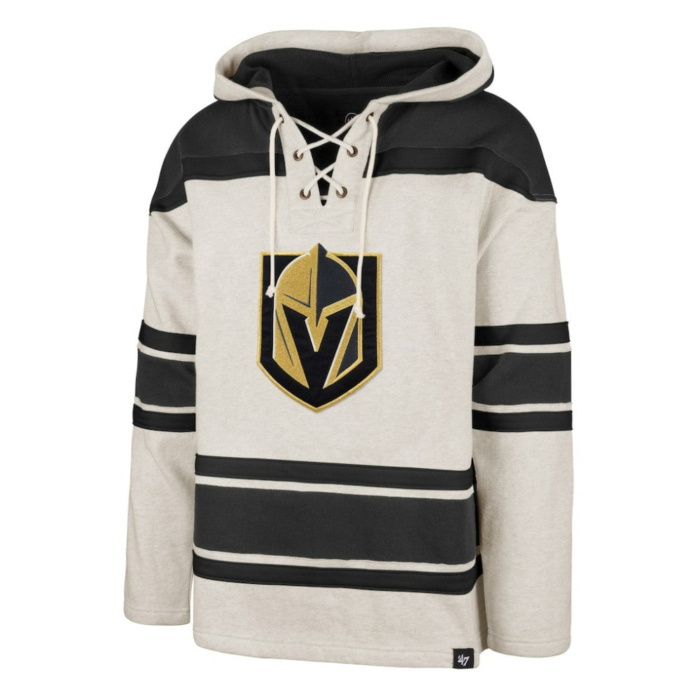 NHL Oatmeal Vegas Golden Knights '47 Rockaway Lace-Up Pullover Hoodie