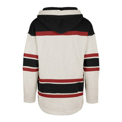 NHL Oatmeal Chicago Blackhawks '47 Rockaway Lace-Up Pullover Hoodie