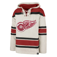 NHL Oatmeal Detroit Red Wings '47 Rockaway Lace-Up Pullover Hoodie
