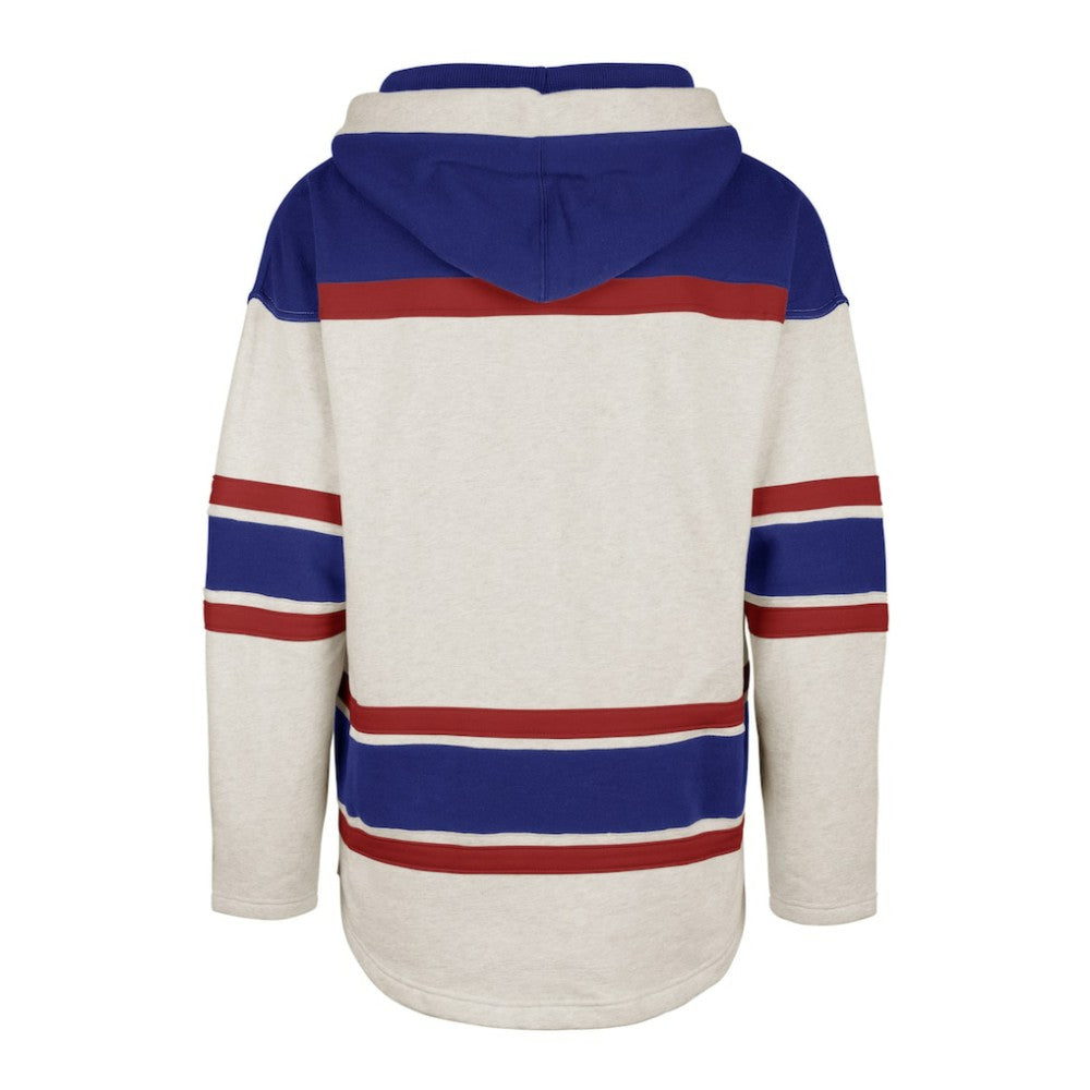 NHL Oatmeal New York Rangers '47 Rockaway Lace-Up Pullover Hoodie
