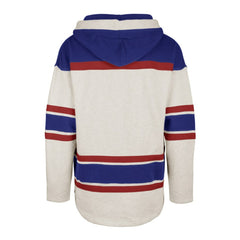 NHL Oatmeal New York Rangers '47 Rockaway Lace-Up Pullover Hoodie