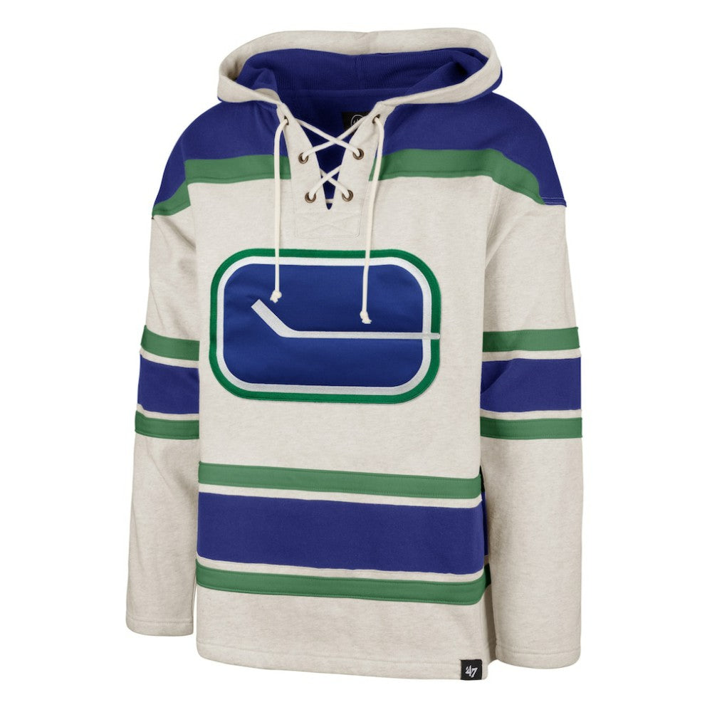 NHL Oatmeal Vancouver Canucks '47 Rockaway Lace-Up Pullover Hoodie