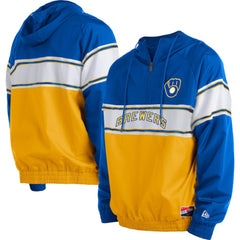MLB Milwaukee Brewers New Era Ripstop Raglan Quarter-Zip Hoodie