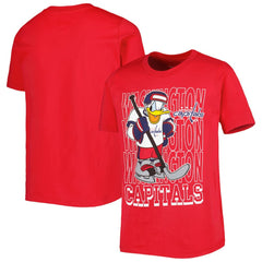 NHL Red Washington Capitals Youth Disney Donald Duck Three-Peat T-Shirt