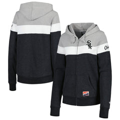 MLB Chicago White Sox New Era Women's Colorblock Full-Zip Hoodie Jacket