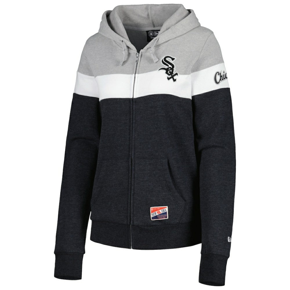 MLB Chicago White Sox New Era Women's Colorblock Full-Zip Hoodie Jacket