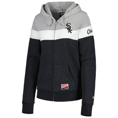MLB Chicago White Sox New Era Women's Colorblock Full-Zip Hoodie Jacket
