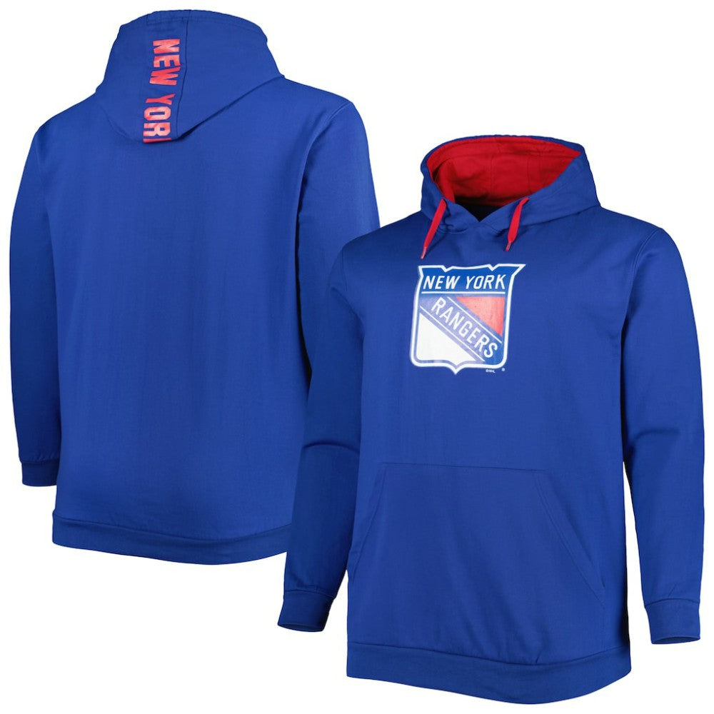 NHL Blue New York Rangers Big & Tall Fleece Pullover Hoodie