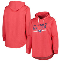 NHL Heather Red Washington Capitals Women's Plus Size Fleece Pullover Hoodie