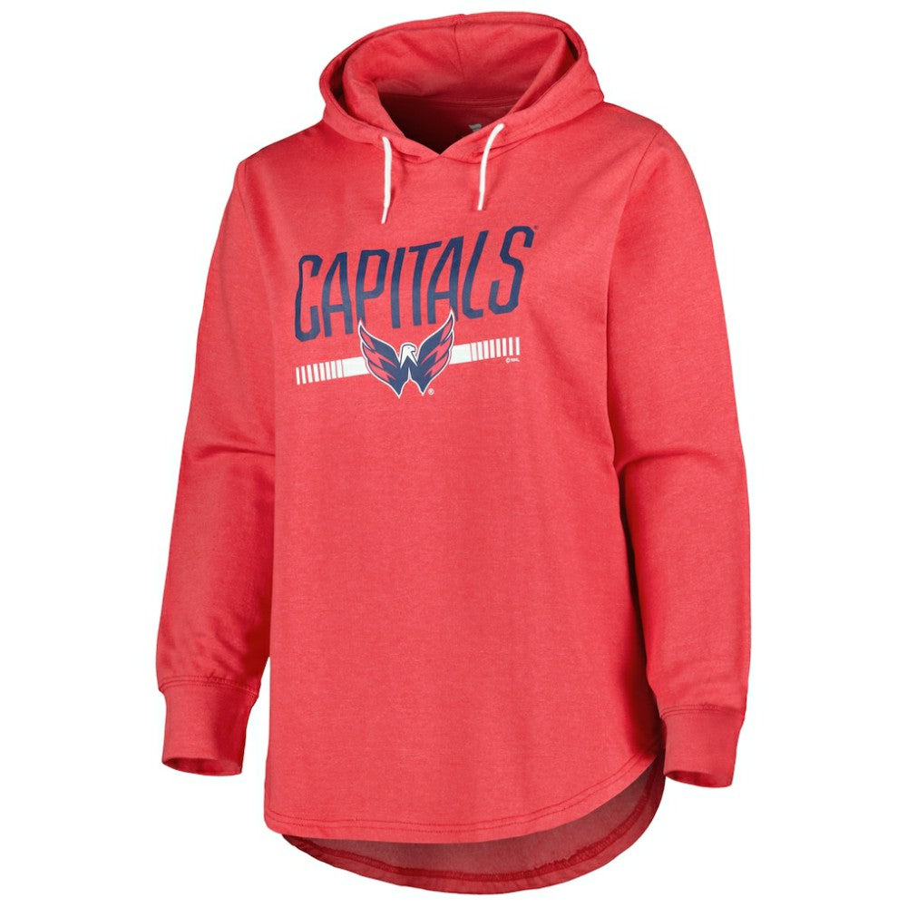 NHL Heather Red Washington Capitals Women's Plus Size Fleece Pullover Hoodie