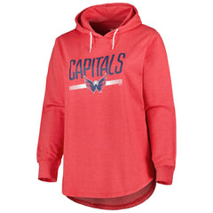 NHL Heather Red Washington Capitals Women's Plus Size Fleece Pullover Hoodie