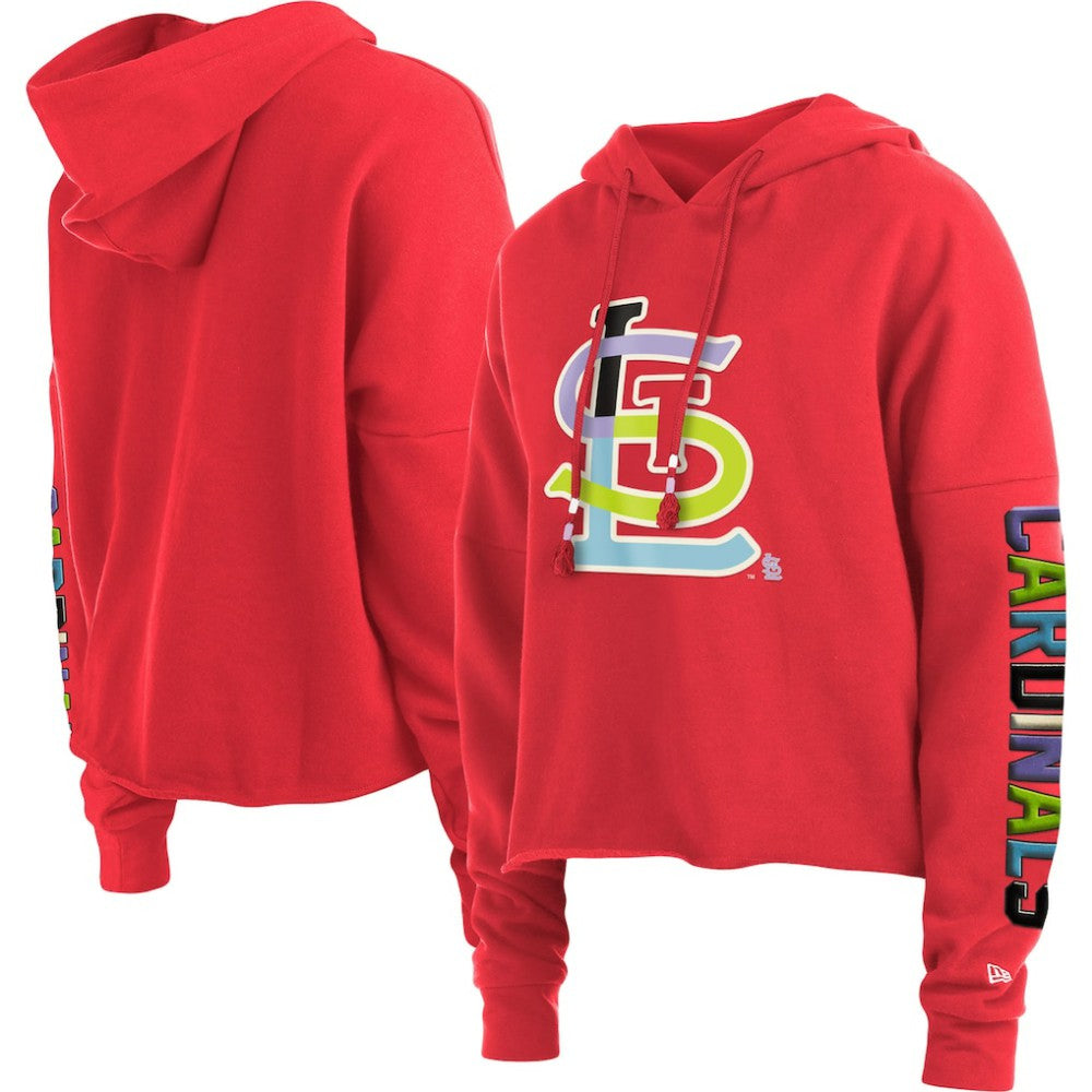 MLB St. Louis Cardinals New Era Women's Fashion High Hip Pullover Hoodie