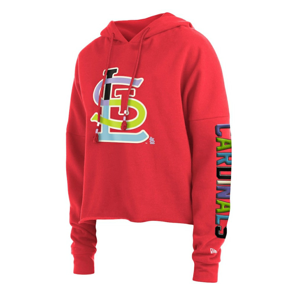 MLB St. Louis Cardinals New Era Women's Fashion High Hip Pullover Hoodie