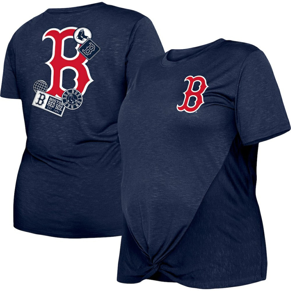 MLB Boston Red Sox New Era Women's Plus Size Two-Hit Front Knot T-Shirt