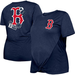 MLB Boston Red Sox New Era Women's Plus Size Two-Hit Front Knot T-Shirt