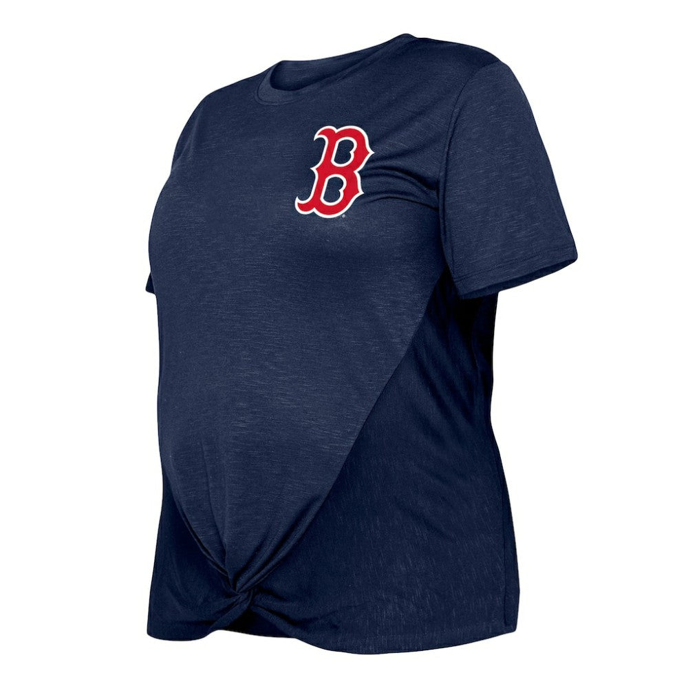 MLB Boston Red Sox New Era Women's Plus Size Two-Hit Front Knot T-Shirt