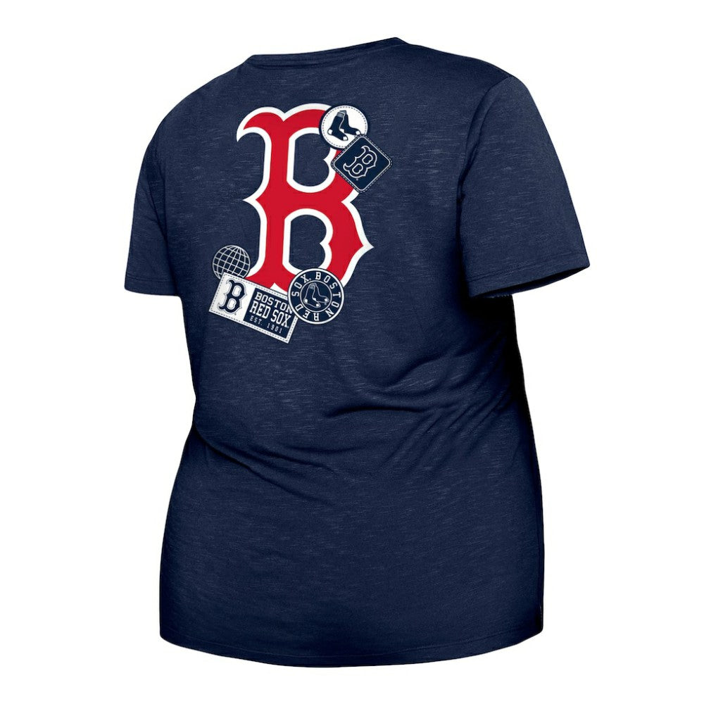 MLB Boston Red Sox New Era Women's Plus Size Two-Hit Front Knot T-Shirt