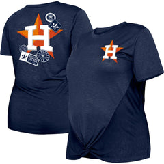 MLB Houston Astros New Era Women's Plus Size Two-Hit Front Knot T-Shirt