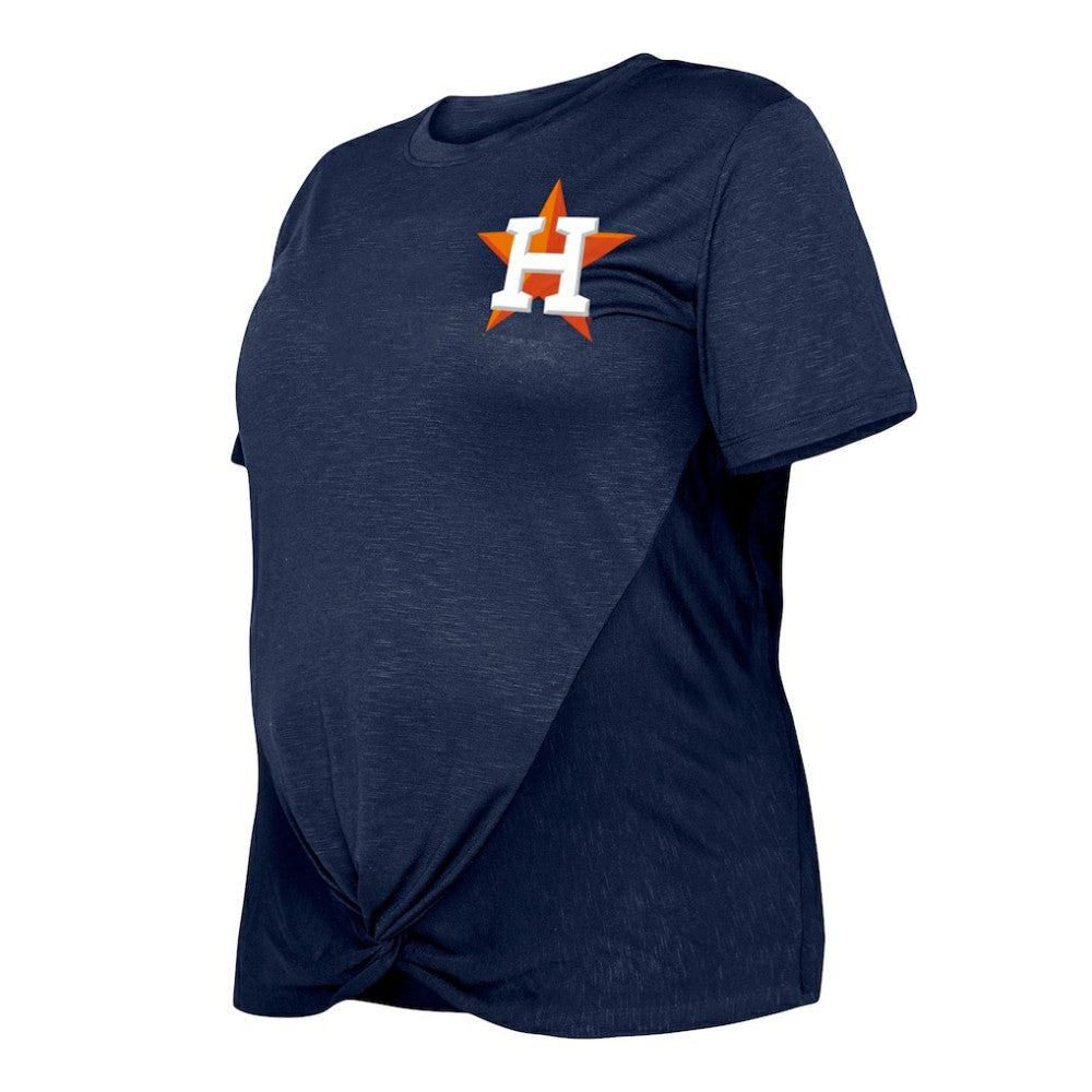 MLB Houston Astros New Era Women's Plus Size Two-Hit Front Knot T-Shirt
