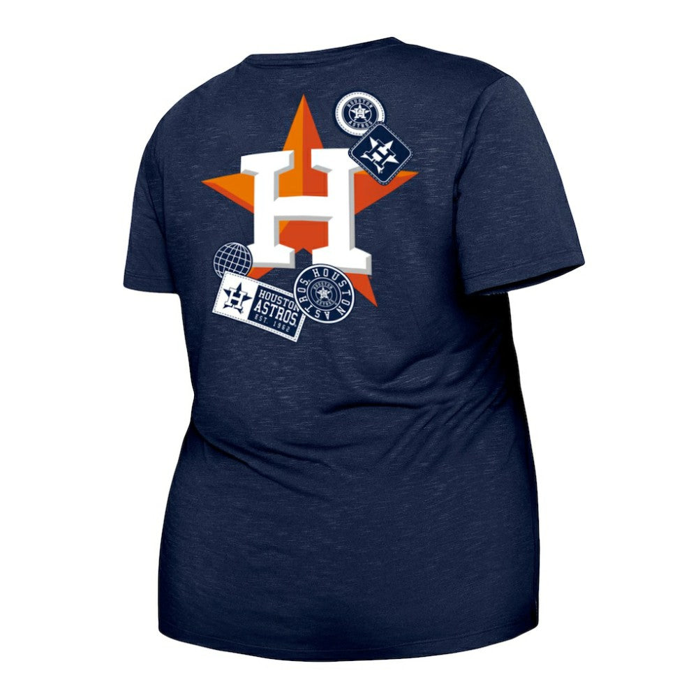 MLB Houston Astros New Era Women's Plus Size Two-Hit Front Knot T-Shirt