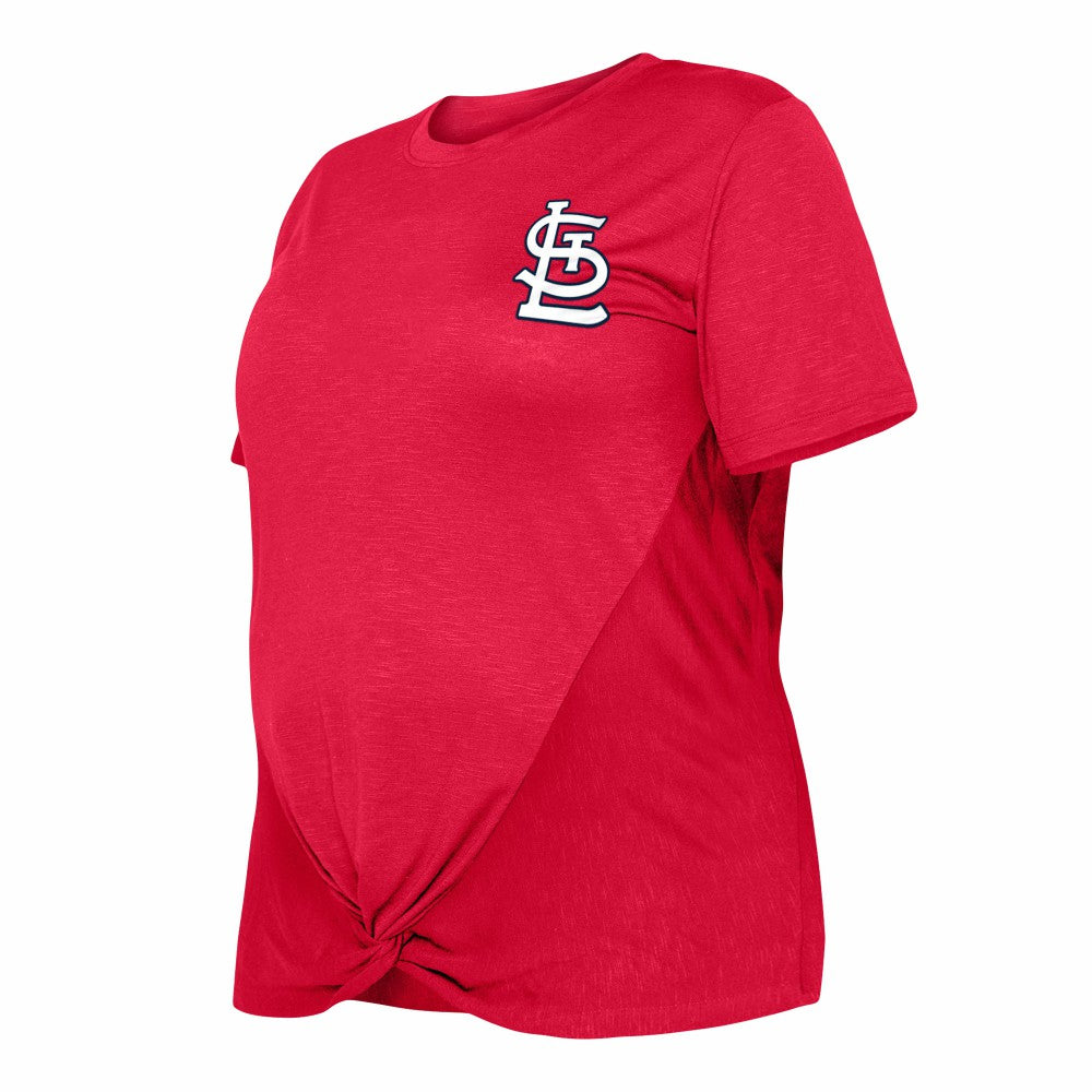 MLB St. Louis Cardinals New Era Women's Plus Size Two-Hit Front Knot T-Shirt