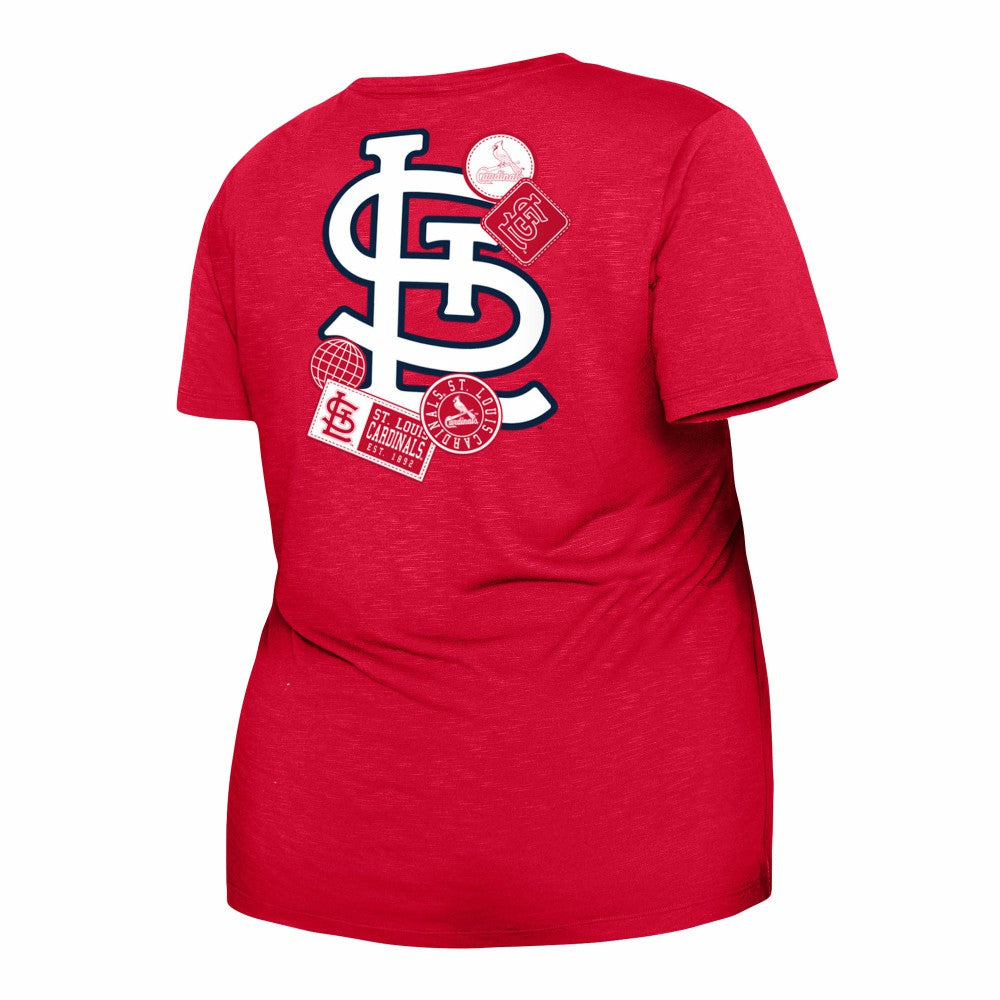MLB St. Louis Cardinals New Era Women's Plus Size Two-Hit Front Knot T-Shirt