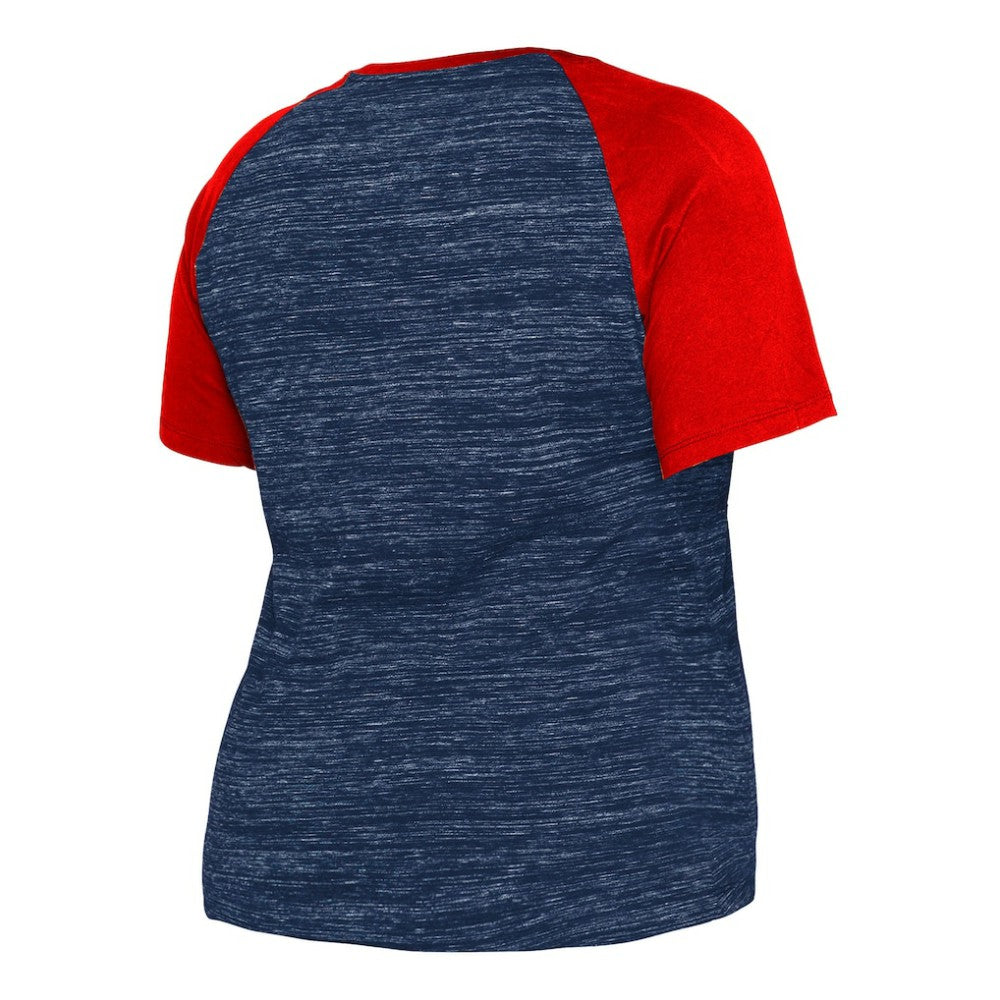 MLB Boston Red Sox New Era Women's Plus Size Space Dye Raglan V-Neck T-Shirt