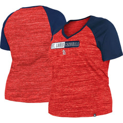 MLB St. Louis Cardinals New Era Women's Plus Size Space Dye Raglan V-Neck T-Shirt