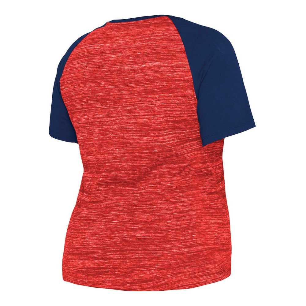 MLB St. Louis Cardinals New Era Women's Plus Size Space Dye Raglan V-Neck T-Shirt