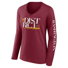 Women's Hometown Sweep Long Sleeve V-Neck T-Shirt - Washington Commanders