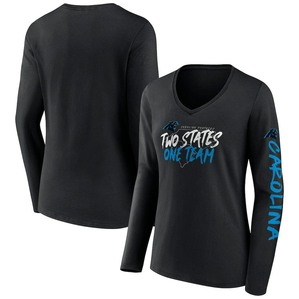 Women's Hometown Sweep Long Sleeve V-Neck T-Shirt - Carolina Panthers