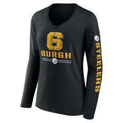 Women's Hometown Sweep Long Sleeve V-Neck T-Shirt - Pittsburgh Steelers