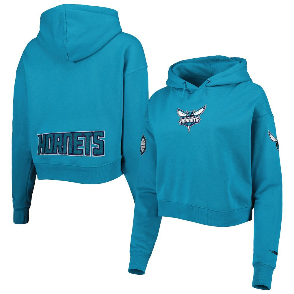 NBA Charlotte Hornets Pro Standard Women's Classic Fleece Cropped Pullover Hoodie